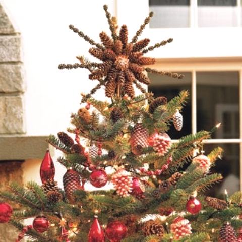 ideas y trucos para decorar la casa bricolaje : Decoración de Navidad con Piñas arbol de navidad Decoración de Navidad con Piñas