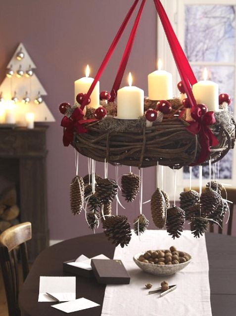 ideas y trucos para decorar la casa bricolaje : Decoración de Navidad con Piñas ideas decorar fiestas navidad Decoración de Navidad con Piñas