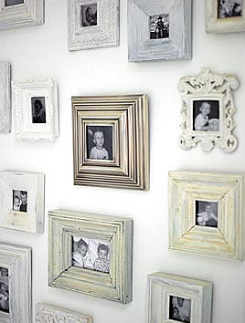 interiores ideas y trucos para decorar la casa : Cómo Decorar una Pared con Fotos molduras vintage Cómo Decorar una Pared con Fotos