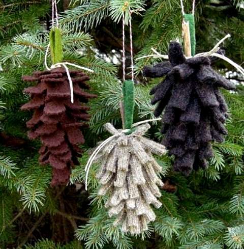 ideas y trucos para decorar la casa bricolaje : Decoración de Navidad con Piñas pinas tela hechas en casa Decoración de Navidad con Piñas