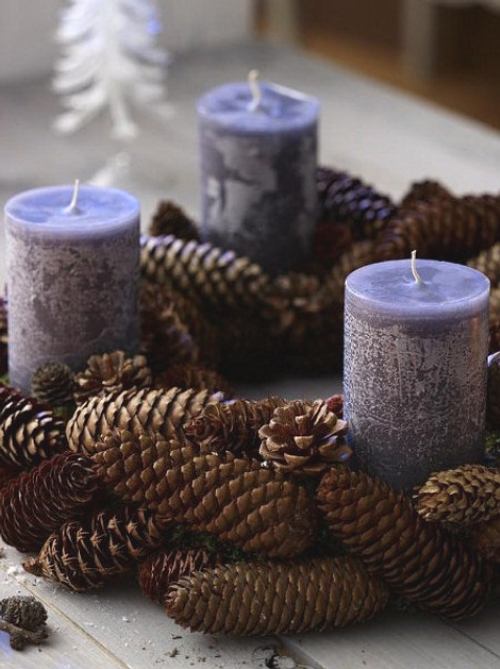 ideas y trucos para decorar la casa bricolaje : Decoración de Navidad con Piñas simples adornos pinas navidad Decoración de Navidad con Piñas